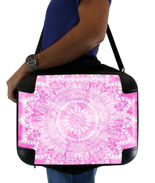  Pink Bohemian Boho Mandala para bolso de la computadora