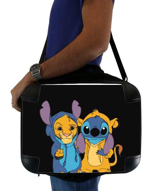  Simba X Stitch best friends para bolso de la computadora
