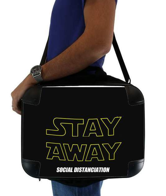  Stay Away Social Distance para bolso de la computadora