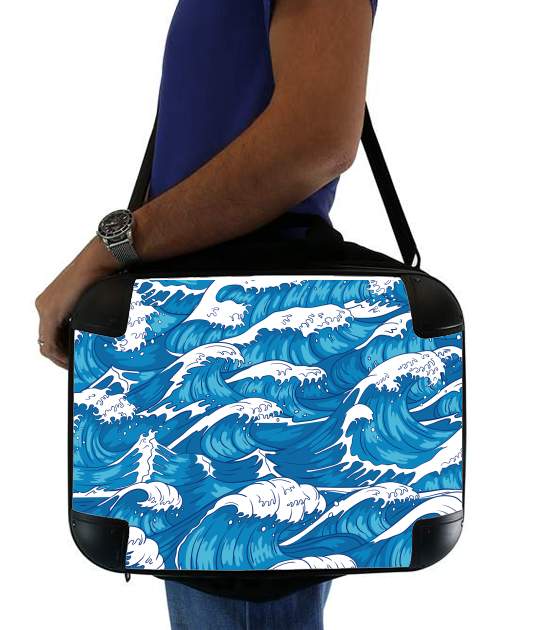  Storm waves seamless pattern ocean para bolso de la computadora