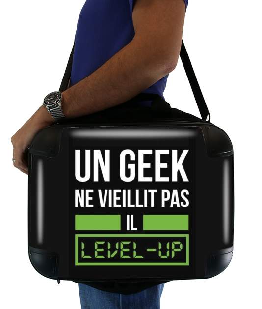  Un Geek ne vieillit pas il level up para bolso de la computadora