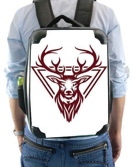  Vintage deer hunter logo para Mochila