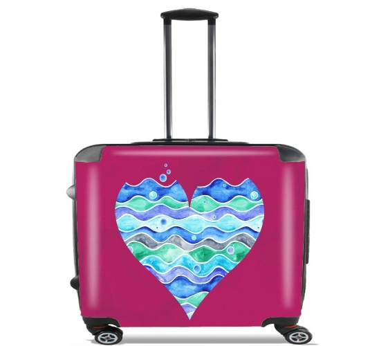  A sea of Love (purple) para Ruedas cabina bolsa de equipaje maleta trolley 17" laptop