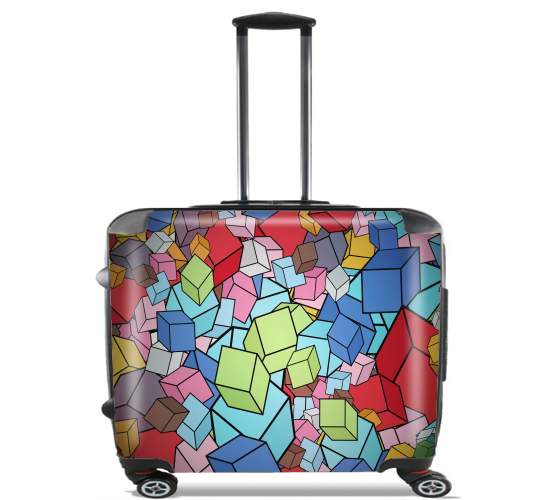  Abstract Cool Cubes para Ruedas cabina bolsa de equipaje maleta trolley 17" laptop
