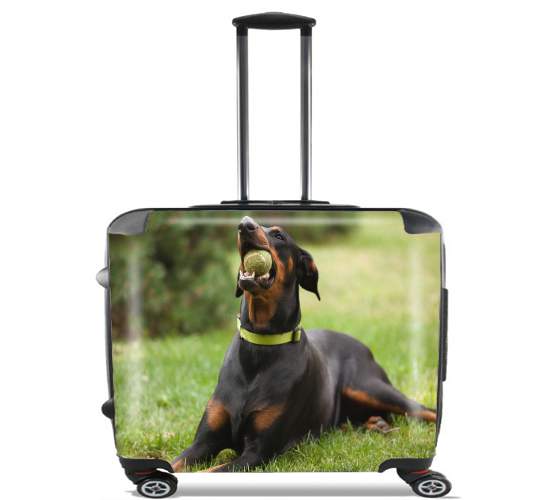  Adult Doberman para Ruedas cabina bolsa de equipaje maleta trolley 17" laptop