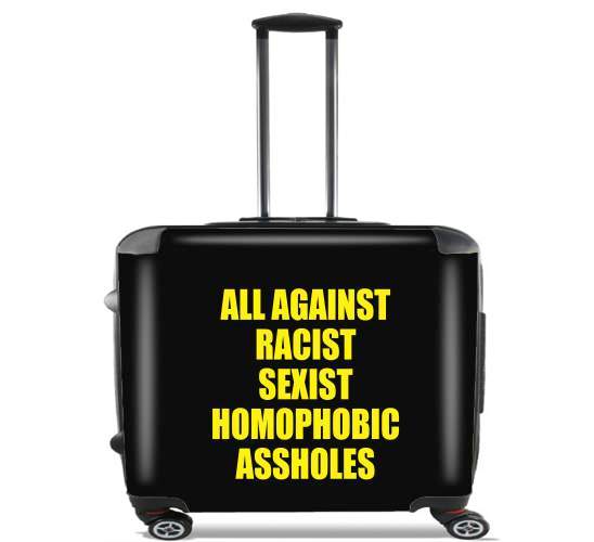  All against racist Sexist Homophobic Assholes para Ruedas cabina bolsa de equipaje maleta trolley 17" laptop