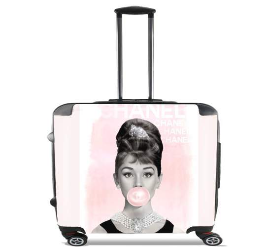  Audrey Hepburn bubblegum para Ruedas cabina bolsa de equipaje maleta trolley 17" laptop