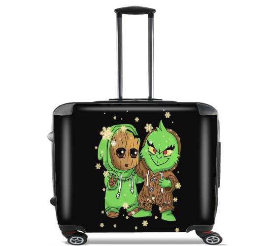  Baby Groot and Grinch Christmas para Ruedas cabina bolsa de equipaje maleta trolley 17" laptop