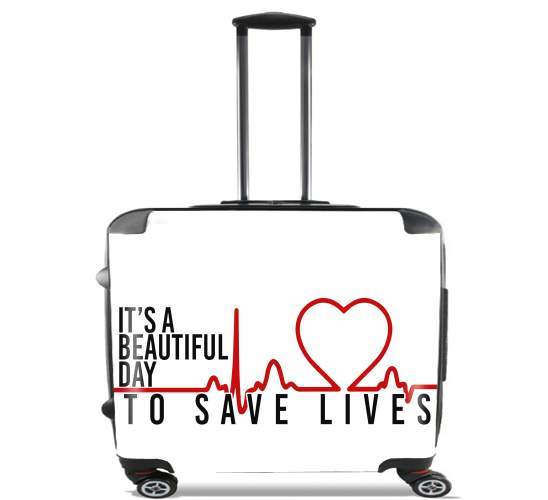  Beautiful Day to save life para Ruedas cabina bolsa de equipaje maleta trolley 17" laptop