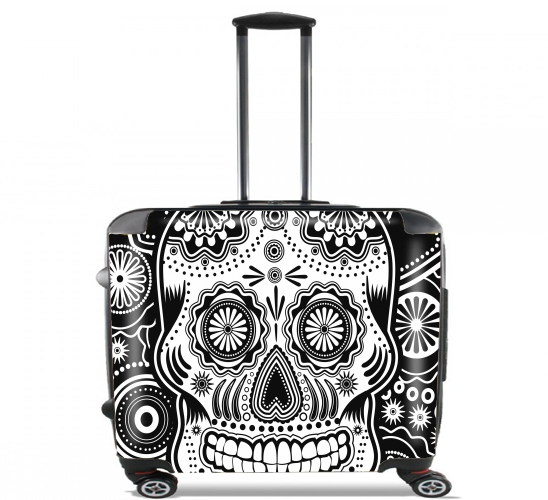  black and white sugar skull para Ruedas cabina bolsa de equipaje maleta trolley 17" laptop