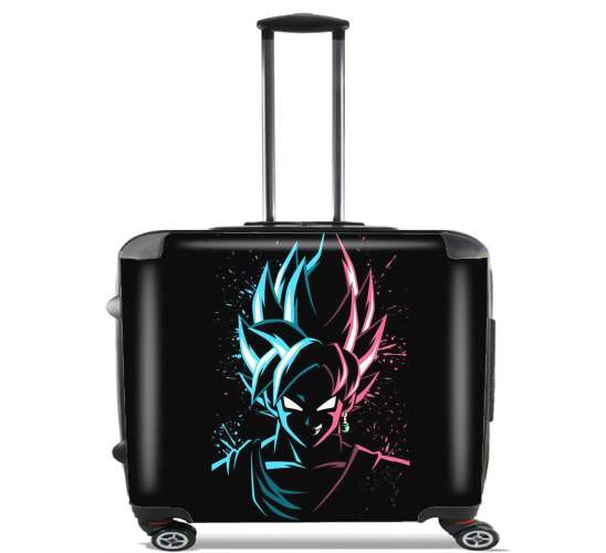 Black Goku Face Art Blue and pink hair para Ruedas cabina bolsa de equipaje maleta trolley 17" laptop
