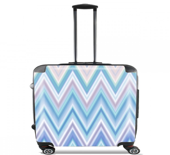  BLUE COLORFUL CHEVRON  para Ruedas cabina bolsa de equipaje maleta trolley 17" laptop