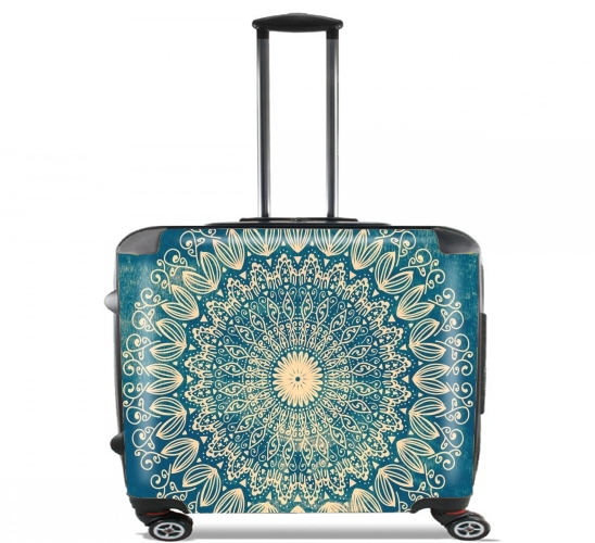  Blue Organic boho mandala para Ruedas cabina bolsa de equipaje maleta trolley 17" laptop
