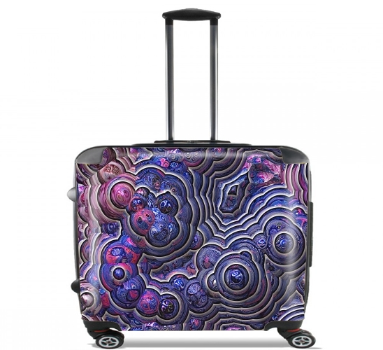  Blue pink bubble cells pattern para Ruedas cabina bolsa de equipaje maleta trolley 17" laptop