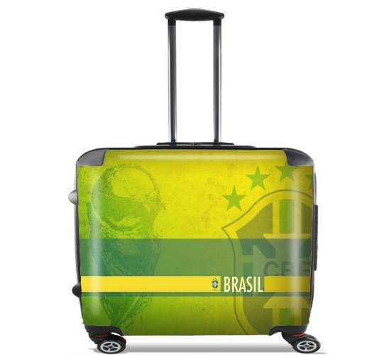  Brazil Selecao Home Primera para Ruedas cabina bolsa de equipaje maleta trolley 17" laptop