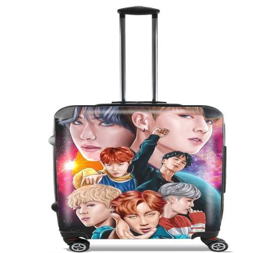  BTS DNA FanArt para Ruedas cabina bolsa de equipaje maleta trolley 17" laptop