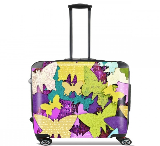  Butterflies art paper para Ruedas cabina bolsa de equipaje maleta trolley 17" laptop