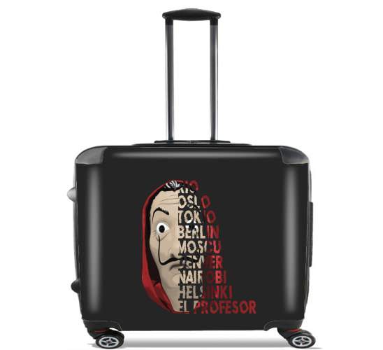  Casa de Papel Mask Vilain para Ruedas cabina bolsa de equipaje maleta trolley 17" laptop