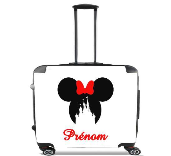  castle Minnie Face with custom name para Ruedas cabina bolsa de equipaje maleta trolley 17" laptop