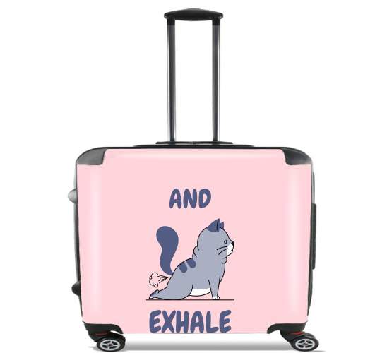  Cat Yoga Exhale para Ruedas cabina bolsa de equipaje maleta trolley 17" laptop