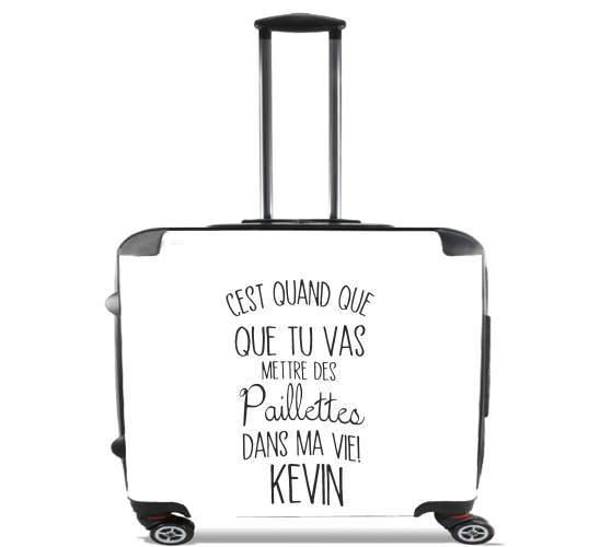  Cest quand que tu vas mettre des paillettes dans ma vie Kevin para Ruedas cabina bolsa de equipaje maleta trolley 17" laptop
