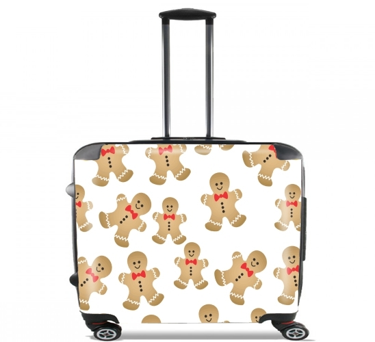  Christmas snowman gingerbread para Ruedas cabina bolsa de equipaje maleta trolley 17" laptop