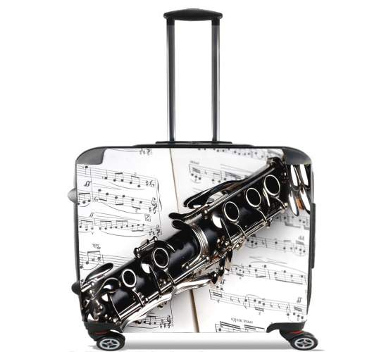  Clarinette Musical Notes para Ruedas cabina bolsa de equipaje maleta trolley 17" laptop