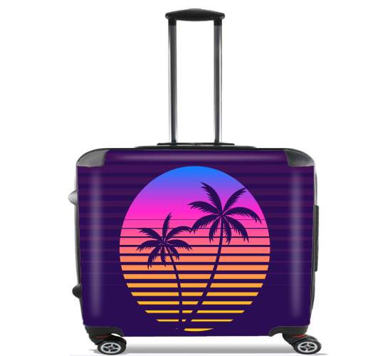  Classic retro 80s style tropical sunset para Ruedas cabina bolsa de equipaje maleta trolley 17" laptop