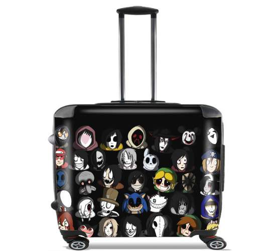  Creepypasta para Ruedas cabina bolsa de equipaje maleta trolley 17" laptop
