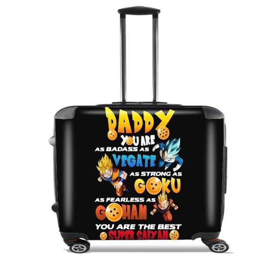  Daddy you are as badass as Vegeta As strong as Goku as fearless as Gohan You are the best para Ruedas cabina bolsa de equipaje maleta trolley 17" laptop