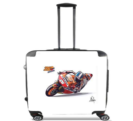  Dani Pedrosa Moto GP Cartoon Art para Ruedas cabina bolsa de equipaje maleta trolley 17" laptop