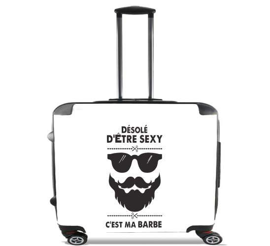  Desole detre sexy cest ma barbe para Ruedas cabina bolsa de equipaje maleta trolley 17" laptop