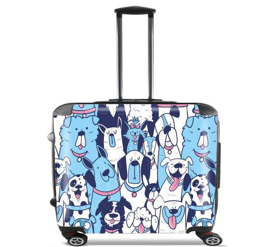  Dogs seamless pattern para Ruedas cabina bolsa de equipaje maleta trolley 17" laptop