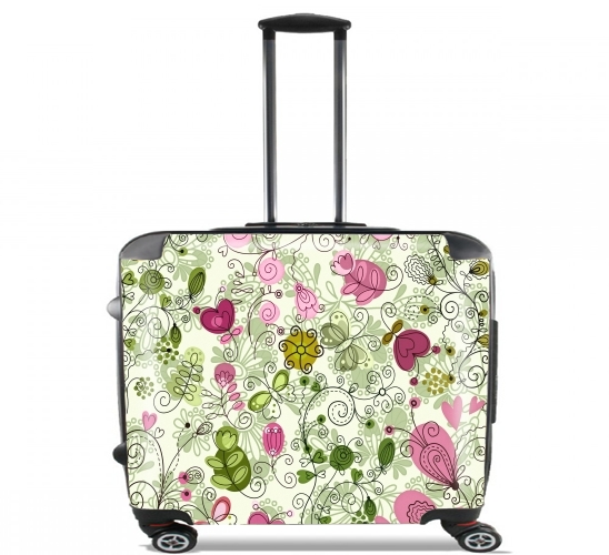  doodle flowers para Ruedas cabina bolsa de equipaje maleta trolley 17" laptop