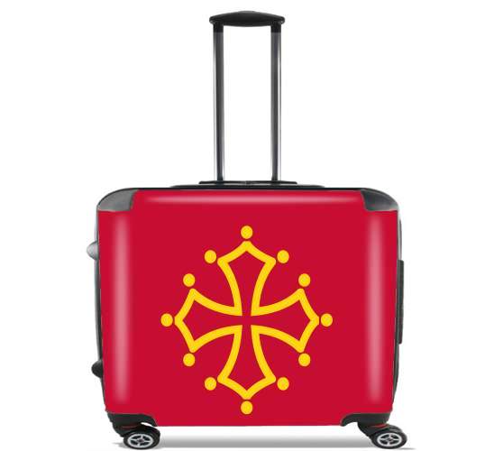  Drapeau de Midi-Pyrenees para Ruedas cabina bolsa de equipaje maleta trolley 17" laptop