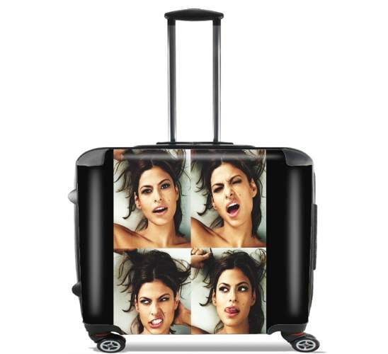  Eva mendes collage para Ruedas cabina bolsa de equipaje maleta trolley 17" laptop