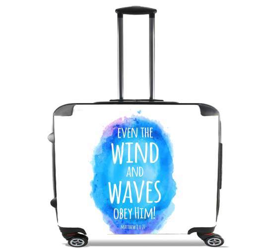  Even the wind and waves Obey him Matthew 8v27 para Ruedas cabina bolsa de equipaje maleta trolley 17" laptop