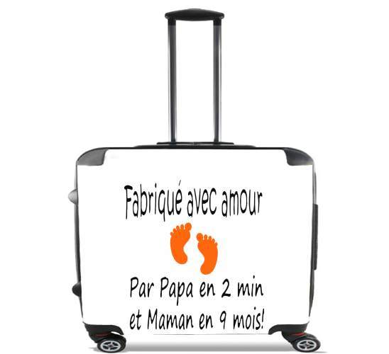  Fabriquer avec amour Papa en 2 min et maman en 9 mois para Ruedas cabina bolsa de equipaje maleta trolley 17" laptop