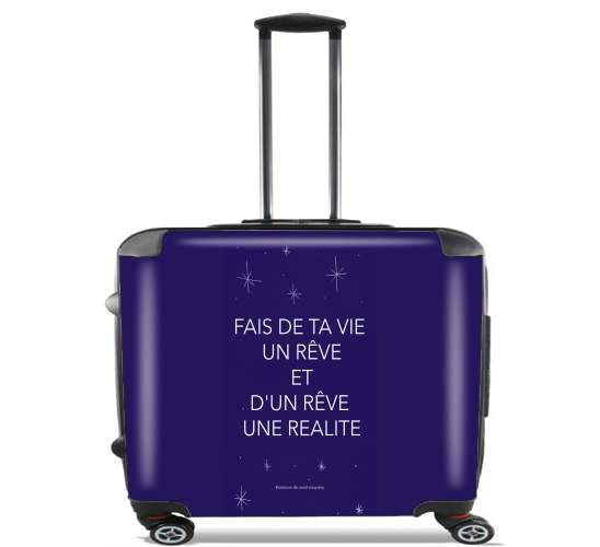  Fais de ta vie un reve et dun reve une realite para Ruedas cabina bolsa de equipaje maleta trolley 17" laptop
