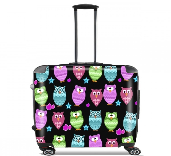  funky owls para Ruedas cabina bolsa de equipaje maleta trolley 17" laptop