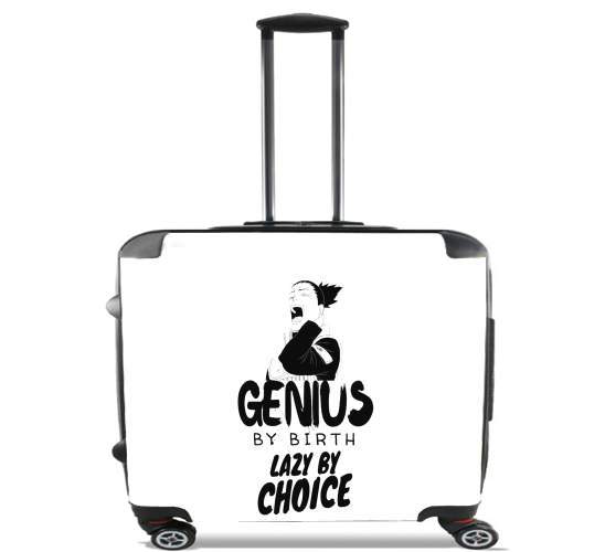  Genius by birth Lazy by Choice Shikamaru tribute para Ruedas cabina bolsa de equipaje maleta trolley 17" laptop