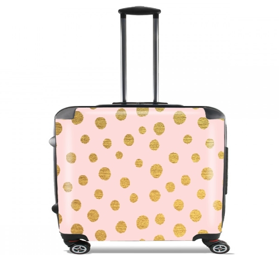  Golden Dots And Pink para Ruedas cabina bolsa de equipaje maleta trolley 17" laptop