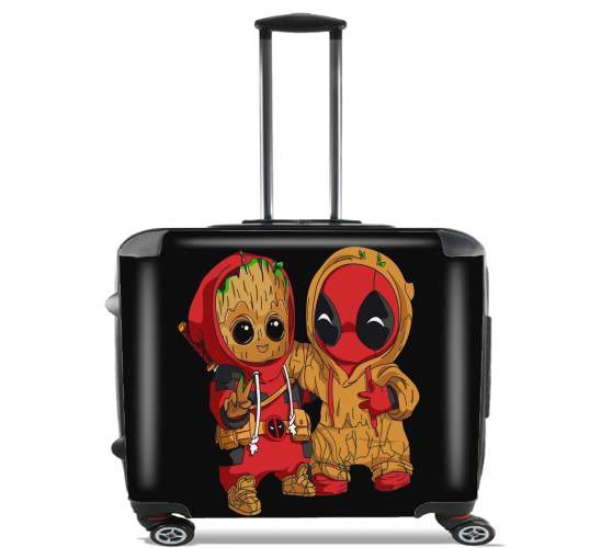  Groot x Deadpool para Ruedas cabina bolsa de equipaje maleta trolley 17" laptop