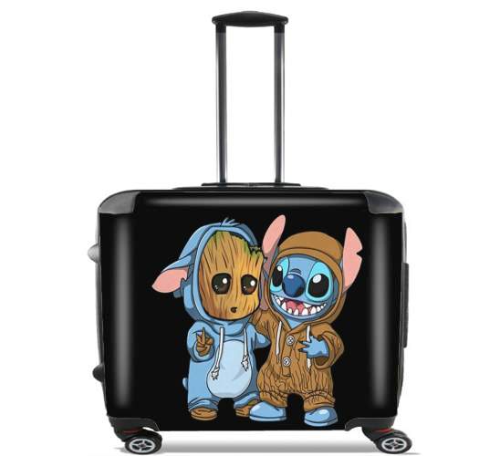  Groot x Stitch para Ruedas cabina bolsa de equipaje maleta trolley 17" laptop