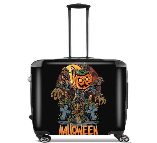  Halloween Pumpkin Crow Graveyard para Ruedas cabina bolsa de equipaje maleta trolley 17" laptop