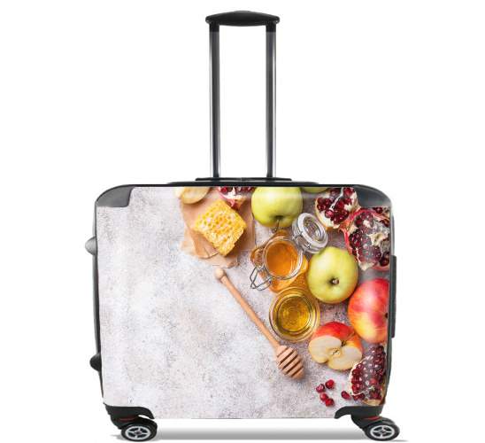  Honey Apple Pomegranate Rosh Hashana para Ruedas cabina bolsa de equipaje maleta trolley 17" laptop