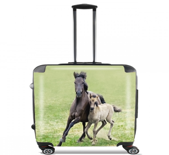  Horses, wild Duelmener ponies, mare and foal para Ruedas cabina bolsa de equipaje maleta trolley 17" laptop