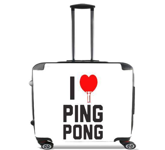  I love Ping Pong para Ruedas cabina bolsa de equipaje maleta trolley 17" laptop