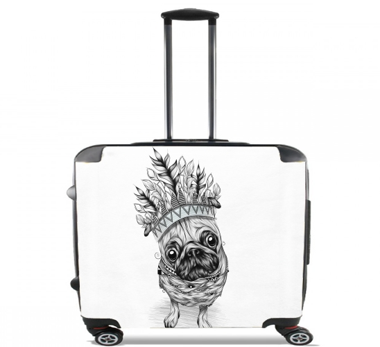  Indian Pug para Ruedas cabina bolsa de equipaje maleta trolley 17" laptop