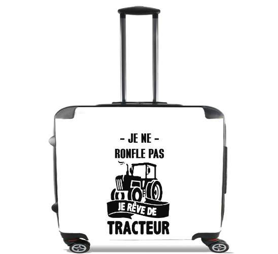  Je ne ronfle pas je reve de tracteur para Ruedas cabina bolsa de equipaje maleta trolley 17" laptop